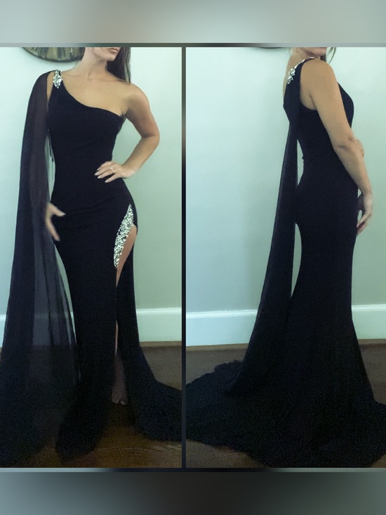 Jovani Dresses & Skirts - NWT Jovani black cape pageant evening gown, prom dress, formal, gala gown sz 6